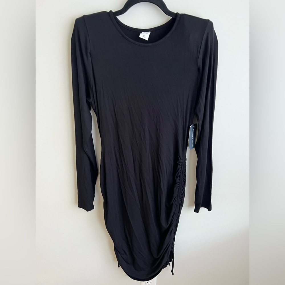 Black Long Sleeve Midi Dress
